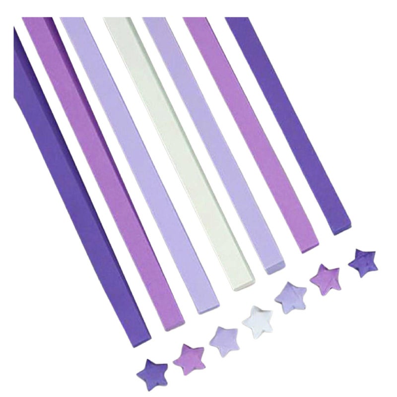 540 Sheet Origami Star Paper Strips, Colorful Folding Paper Star Strips Double Sided Lucky Wishing Star Decoration Diy Hand Art Crafts Gifts Expressing Blessings And Luck for Lover (540pcs Purple) - Image 1